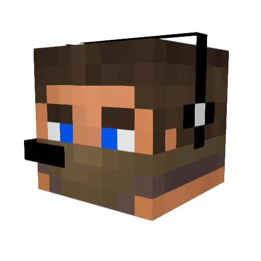 TheMineManHD Minecraft avatar head, 3D render
