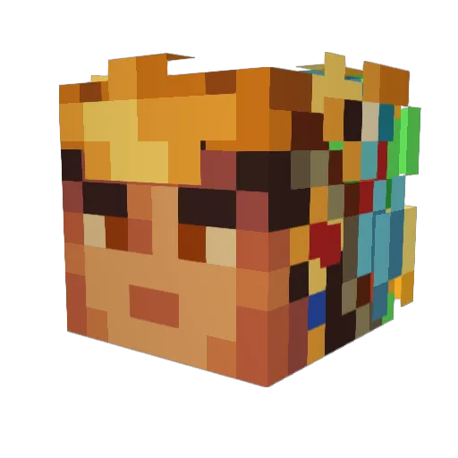 TheMiniBossMan Minecraft avatar head, 3D render
