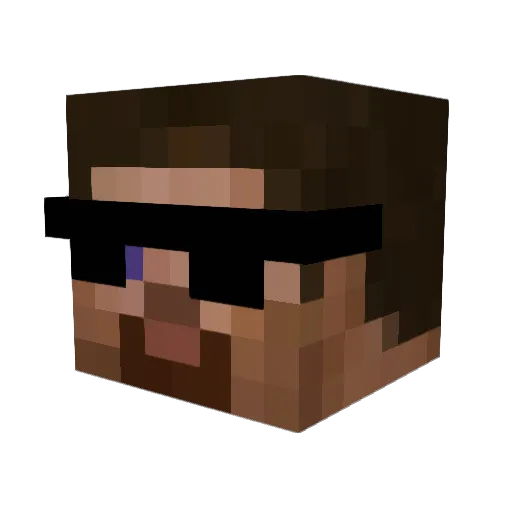 TheMiniDanger Minecraft avatar head, 3D render