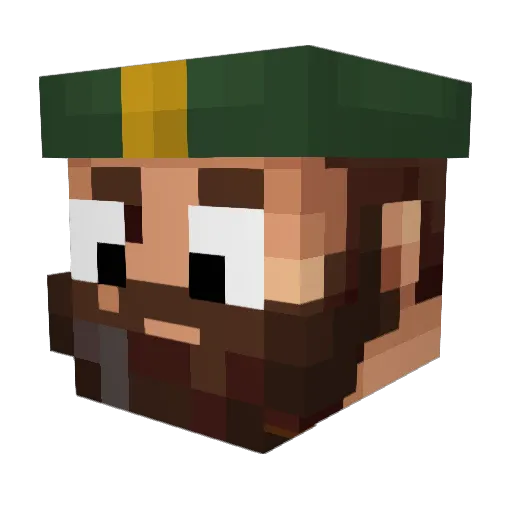 TheMining Minecraft avatar head, 3D render