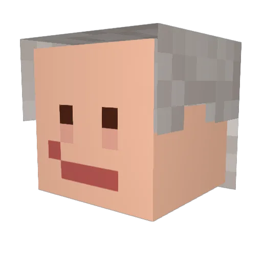 TheMoistMan123 Minecraft avatar head, 3D render