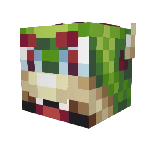 TheMustermann Minecraft avatar head, 3D render