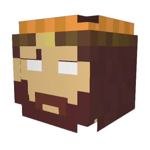 TheMustySock Minecraft avatar head, 3D render