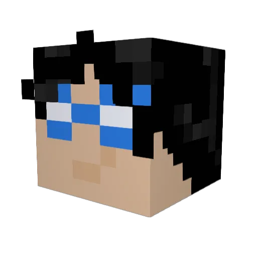 TheNerdySaint Minecraft avatar head, 3D render