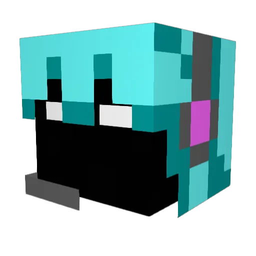 TheNumber102K Minecraft avatar head, 3D render