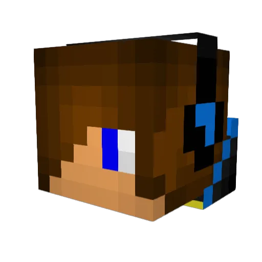 TheOfficialFlo Minecraft avatar head, 3D render