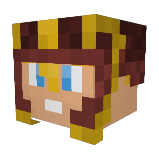 TheOfficialPOF Minecraft avatar head, 3D render