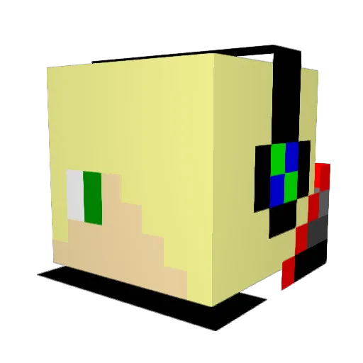 TheOneComedian Minecraft avatar head, 3D render