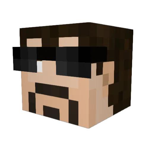 TheOnlyTrueJeff Minecraft avatar head, 3D render