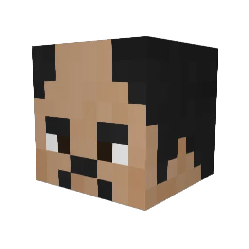 TheOverGod Minecraft avatar head, 3D render