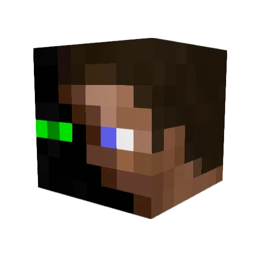 ThePandaMama Minecraft avatar head, 3D render