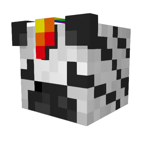 ThePartyZebra Minecraft avatar head, 3D render