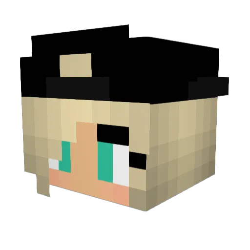 ThePeachMaster Minecraft avatar head, 3D render