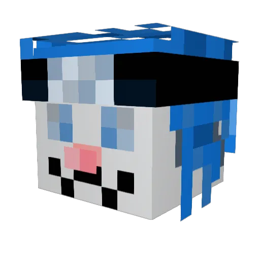 ThePigCat Minecraft avatar head, 3D render