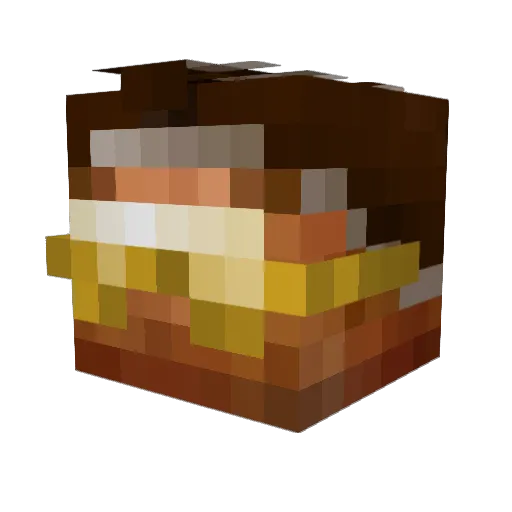 ThePigRider Minecraft avatar head, 3D render