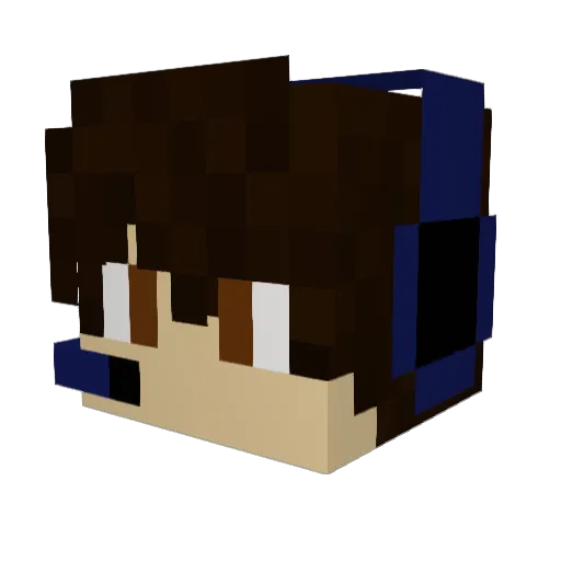 ThePilotGamer Minecraft avatar head, 3D render