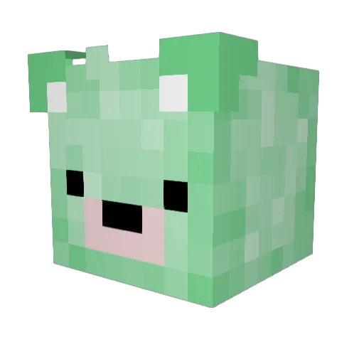 ThePinkyBear Minecraft avatar head, 3D render
