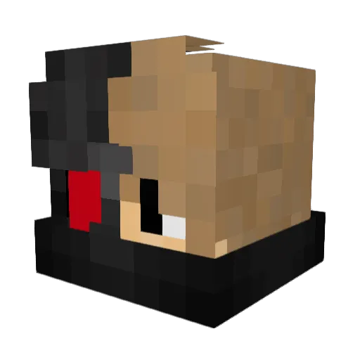 ThePlut12LP Minecraft avatar head, 3D render