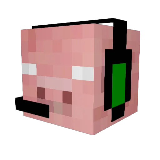 ThePorkyCraft Minecraft avatar head, 3D render