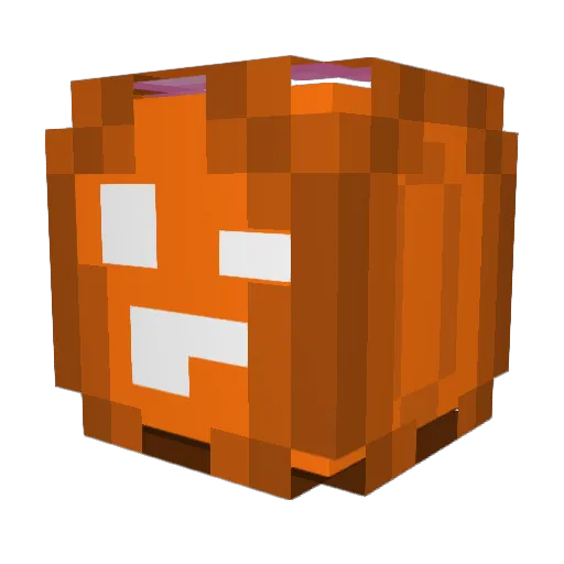 ThePumpkinPerson Minecraft avatar head, 3D render