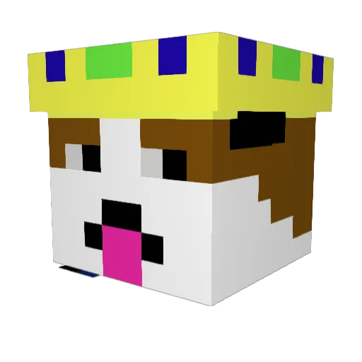 ThePuppyKing Minecraft avatar head, 3D render