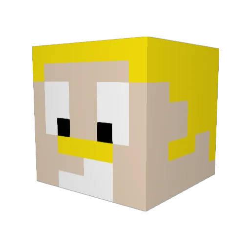 ThePuttman Minecraft avatar head, 3D render