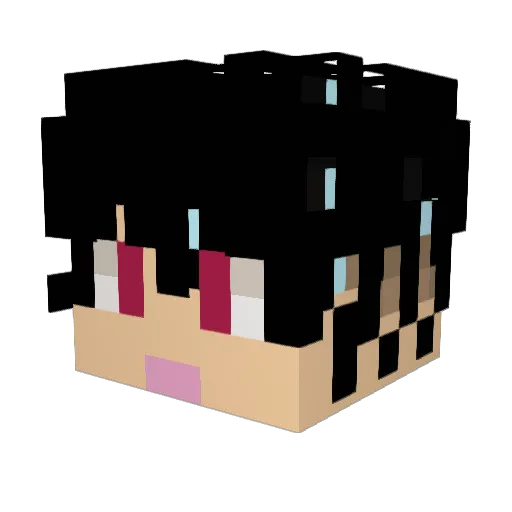 TheQiSheng Minecraft avatar head, 3D render
