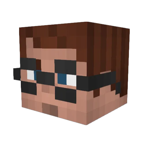 TheRac00nok Minecraft avatar head, 3D render