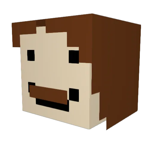 TheRainManIsHere Minecraft avatar head, 3D render