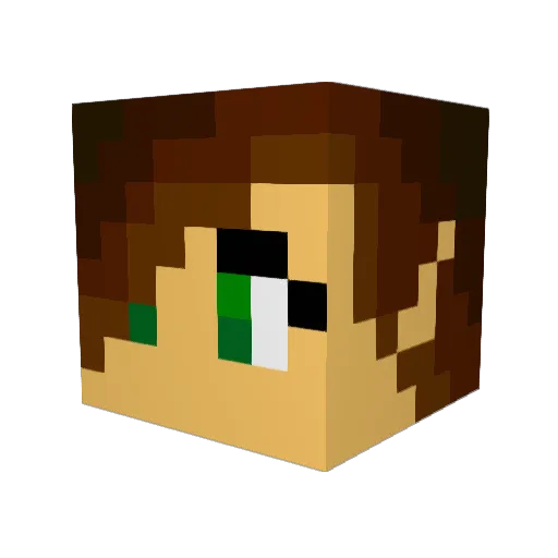 TheRealAria Minecraft avatar head, 3D render