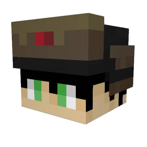 TheRealCapps Minecraft avatar head, 3D render