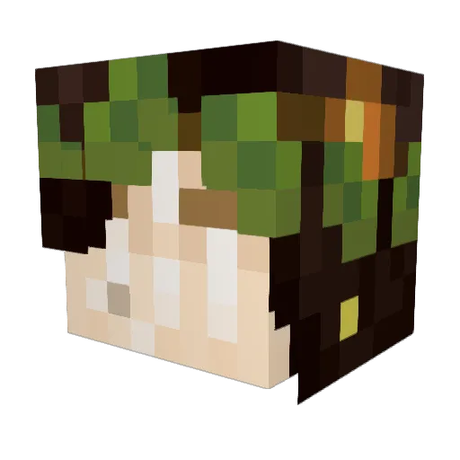 TheRealHalfBad Minecraft avatar head, 3D render