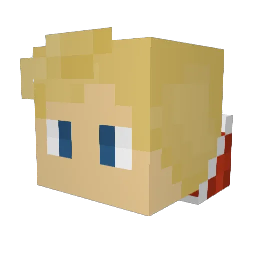 TheRealJcK Minecraft avatar head, 3D render