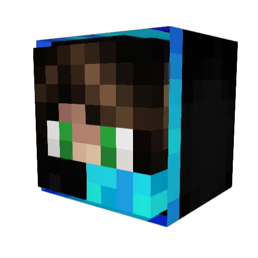 TheRealKVN Minecraft avatar head, 3D render