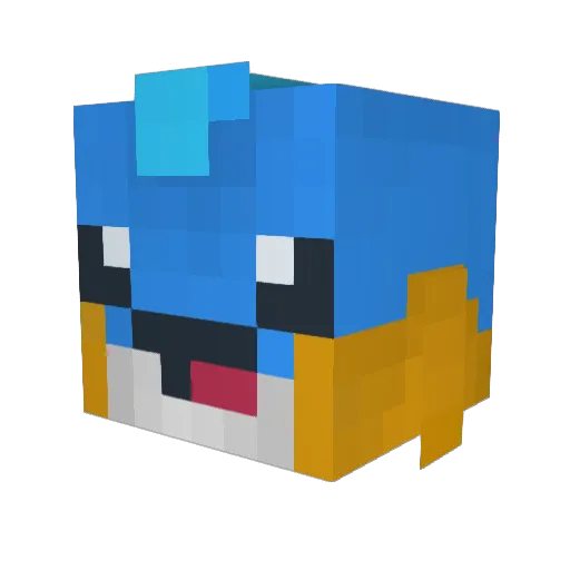 TheRealMudkipMan Minecraft avatar head, 3D render