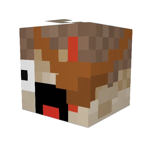 TheRealParmesan Minecraft avatar head, 3D render