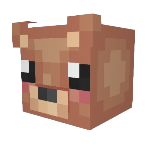 TheRealPewPew Minecraft avatar head, 3D render