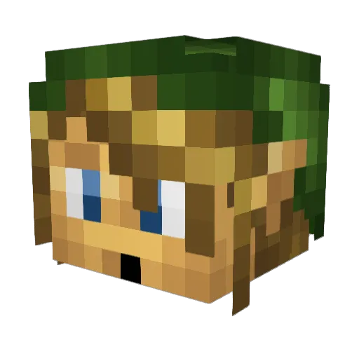 TheRealThs Minecraft avatar head, 3D render