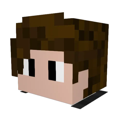 TheRealUmbrella Minecraft avatar head, 3D render