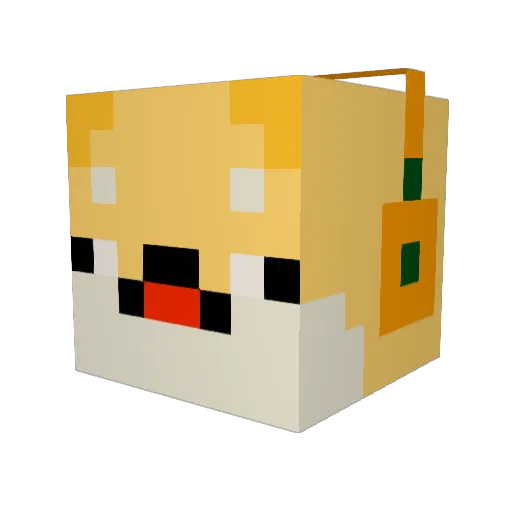 TheRealWholeMeal Minecraft avatar head, 3D render