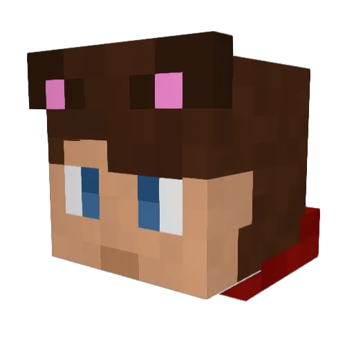 TheRedClog Minecraft avatar head, 3D render