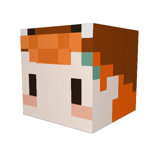 TheRedFox3 Minecraft avatar head, 3D render
