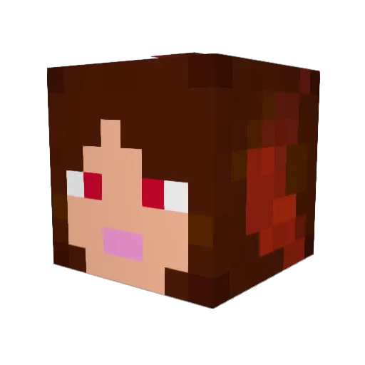 TheRedGlasses Minecraft avatar head, 3D render
