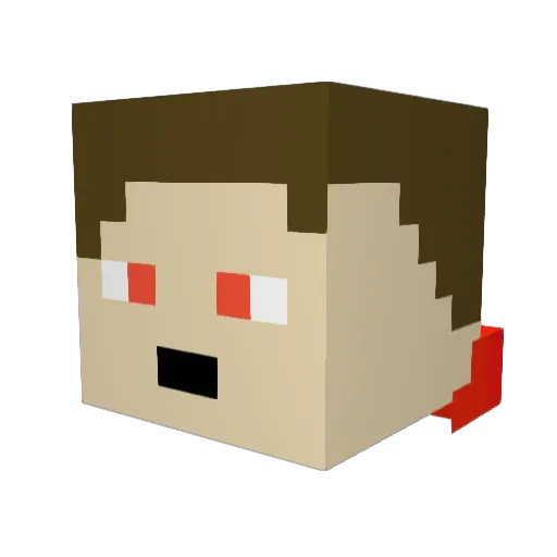 TheRedHammer Minecraft avatar head, 3D render