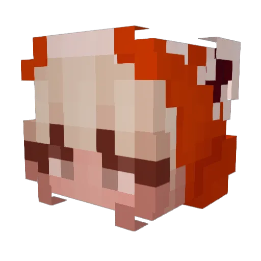 TheRedPandaaaaa Minecraft avatar head, 3D render