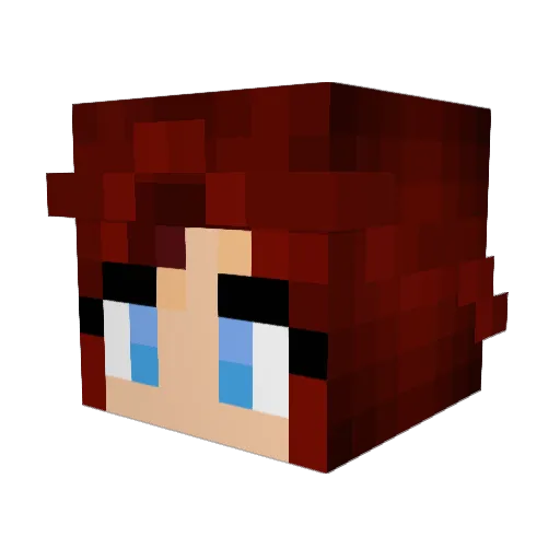 TheRedWoman Minecraft avatar head, 3D render
