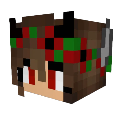 TheRewrittenOne Minecraft avatar head, 3D render