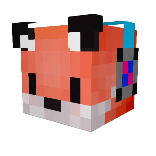 TheRoyalFox Minecraft avatar head, 3D render