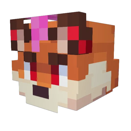 TheRozeFox Minecraft avatar head, 3D render