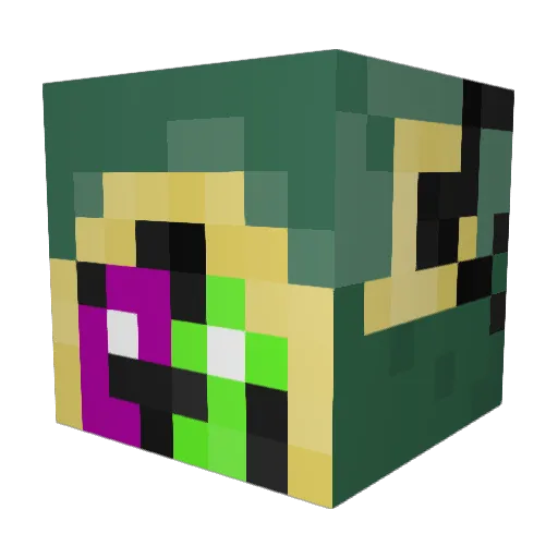 TheSecretHermit Minecraft avatar head, 3D render